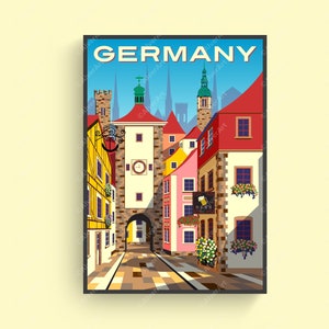 Germany Poster, Germany Travel Print, Germany Cityscape Wall Art, Digital Art, Unframed