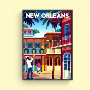 New Orleans Poster, Louisiana Poster, Louisiana Travel Print, Cityscape Wall Art, Unframed