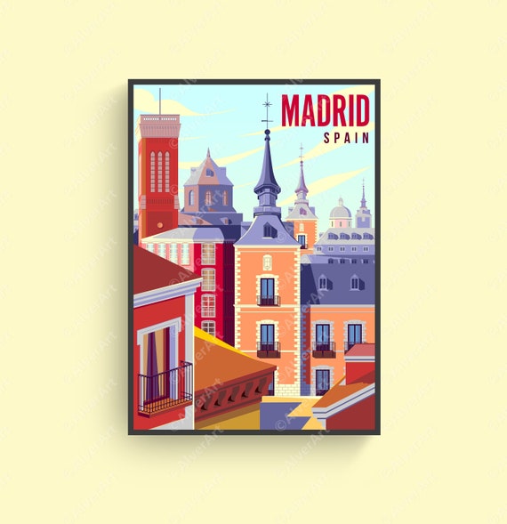 Madrid Poster, Spain Poster, Madrid Travel Print, Cityscape Wall
