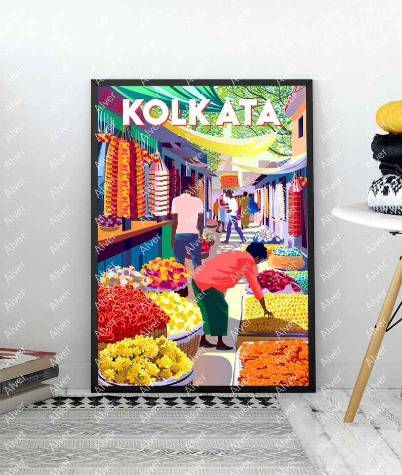 India Poster Kolkata Poster India Print India Wall Art Etsy