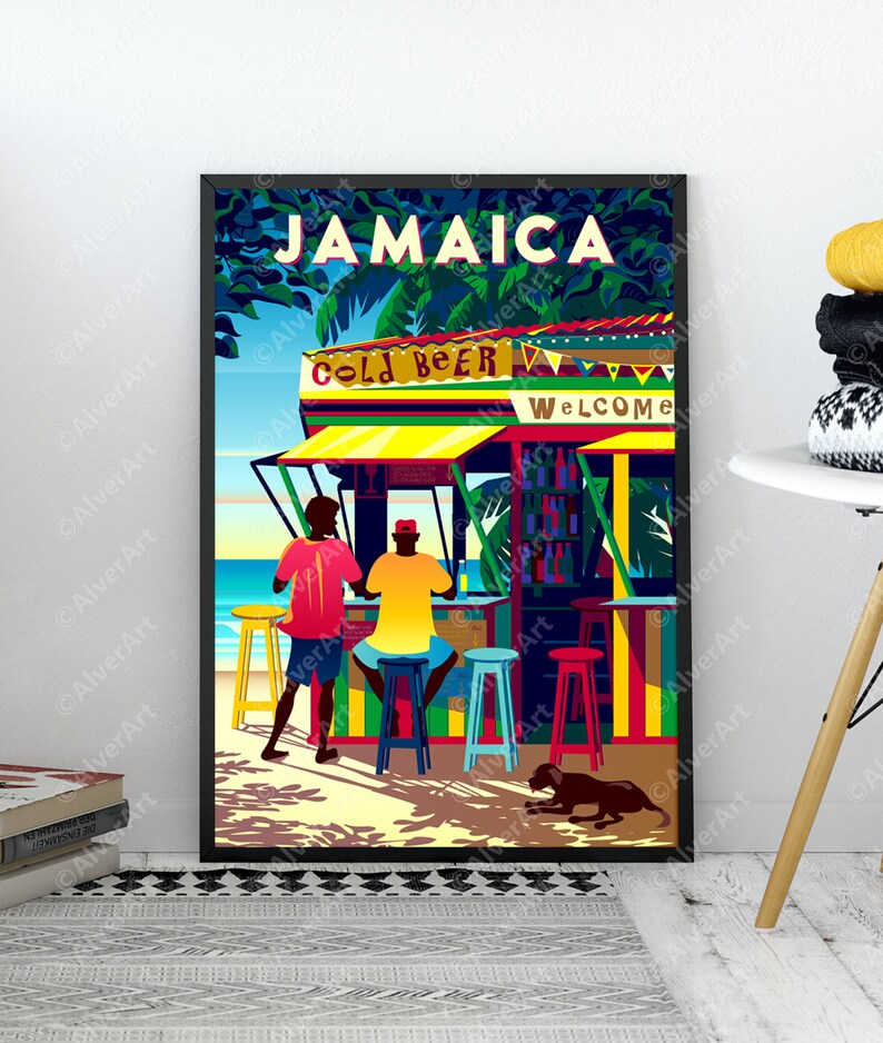 Caribbean Poster Jamaica Poster Tropical Print Caribbean Etsy