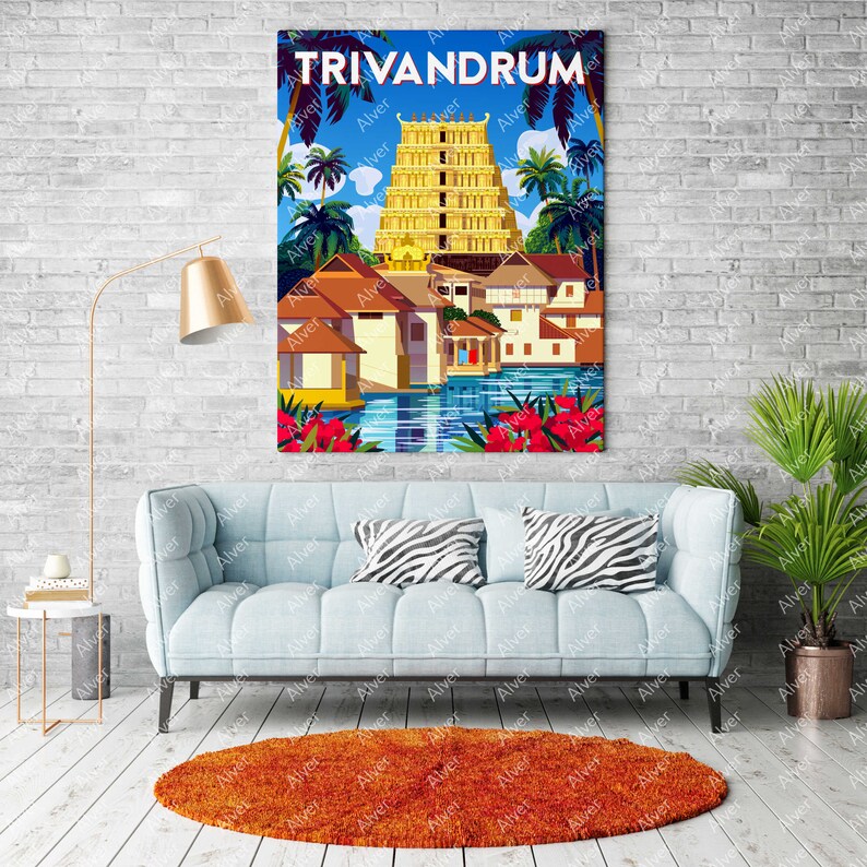 India Poster Trivandrum Poster India Print India Wall Art Etsy