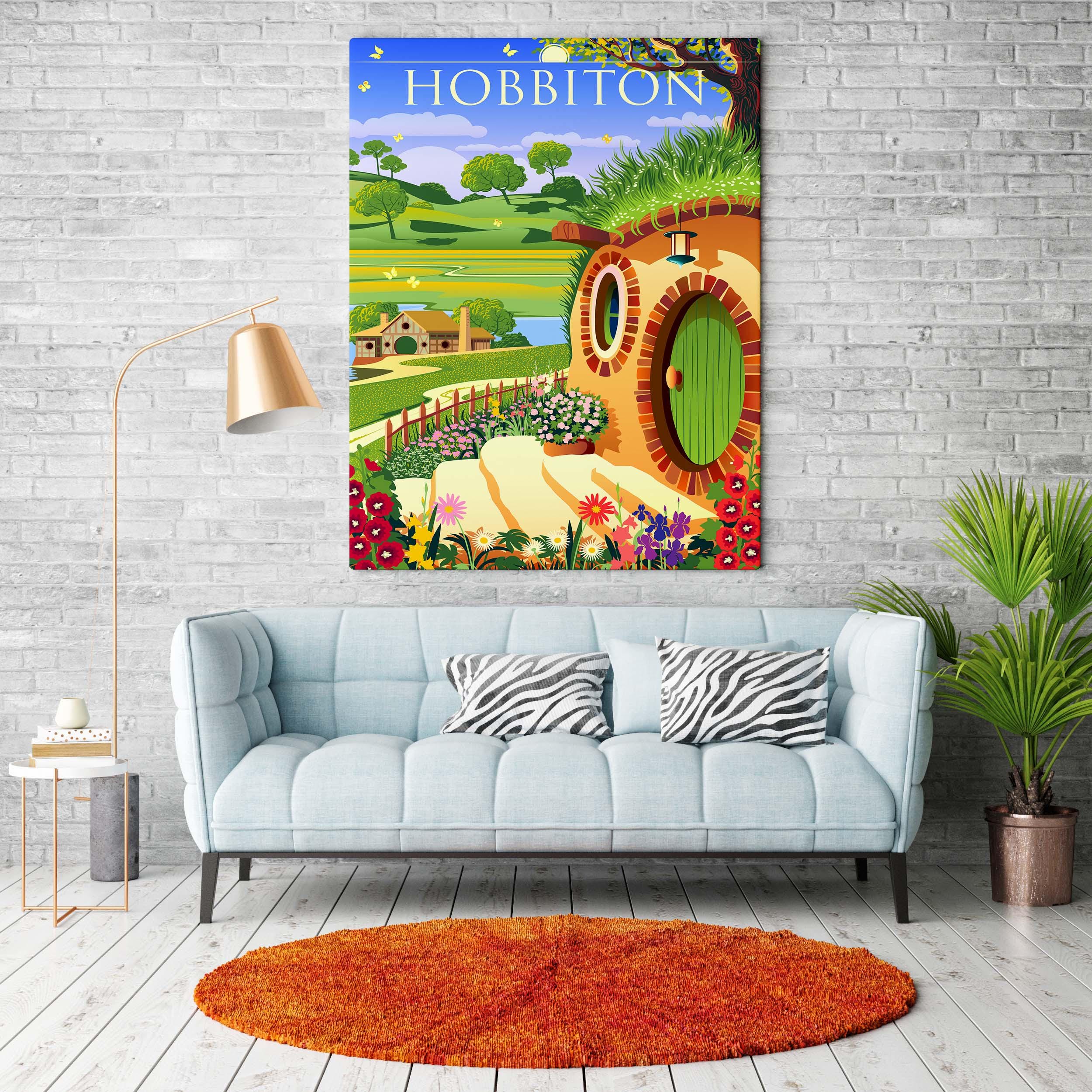 Hobbiton Vintage Poster | Middle-earth Wall Print | Lord of the Rings ...