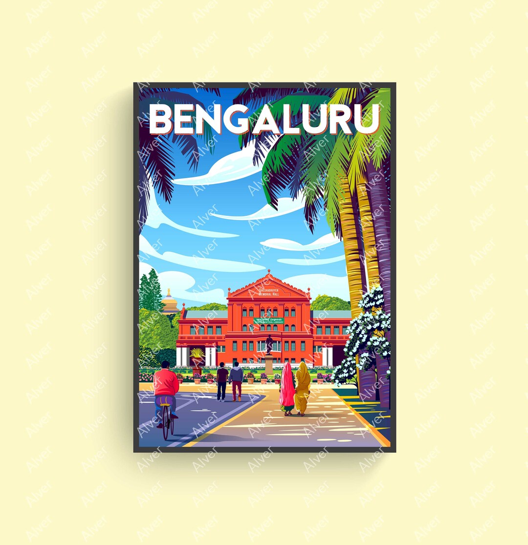 India Poster Bengaluru Poster Bangalore Print Karnataka Etsy