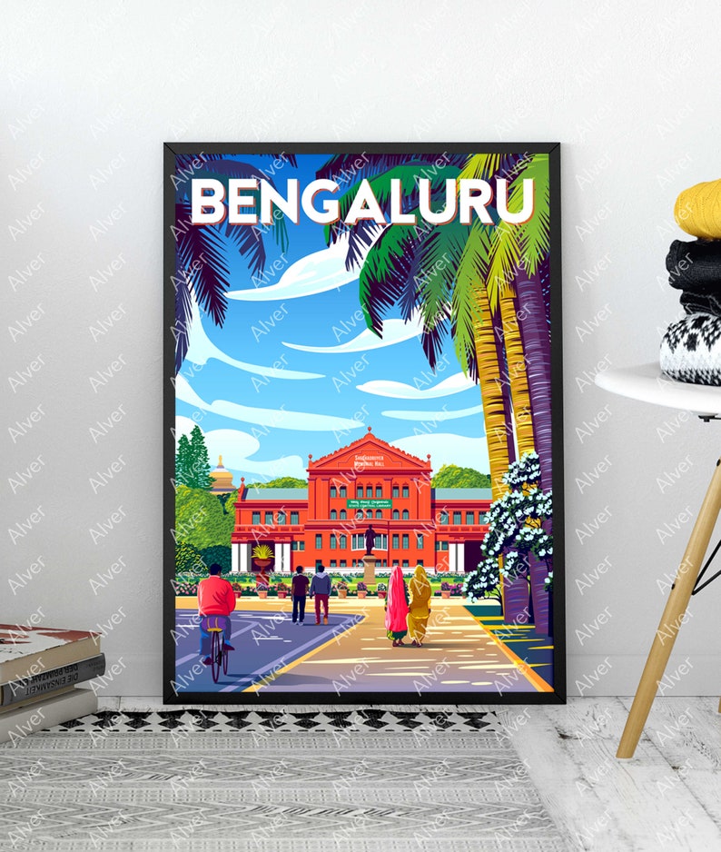 India Poster Bengaluru Poster Bangalore Print Karnataka Etsy