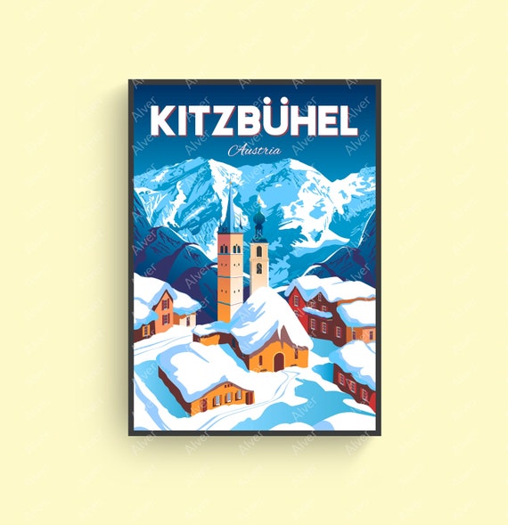 Tyrol Kitzbuhel Poster, Austria Poster, Austria Travel Print, Mountain Poster, Tyrol Wall Art, Tyrol Poster, Unframed