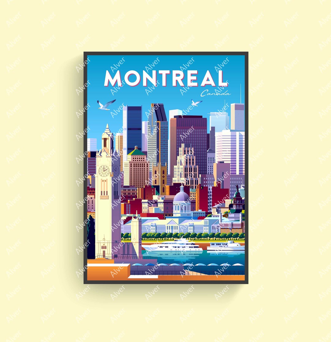 Montreal Poster, Canada Poster, Quebec Travel Print, Canada Wall Art