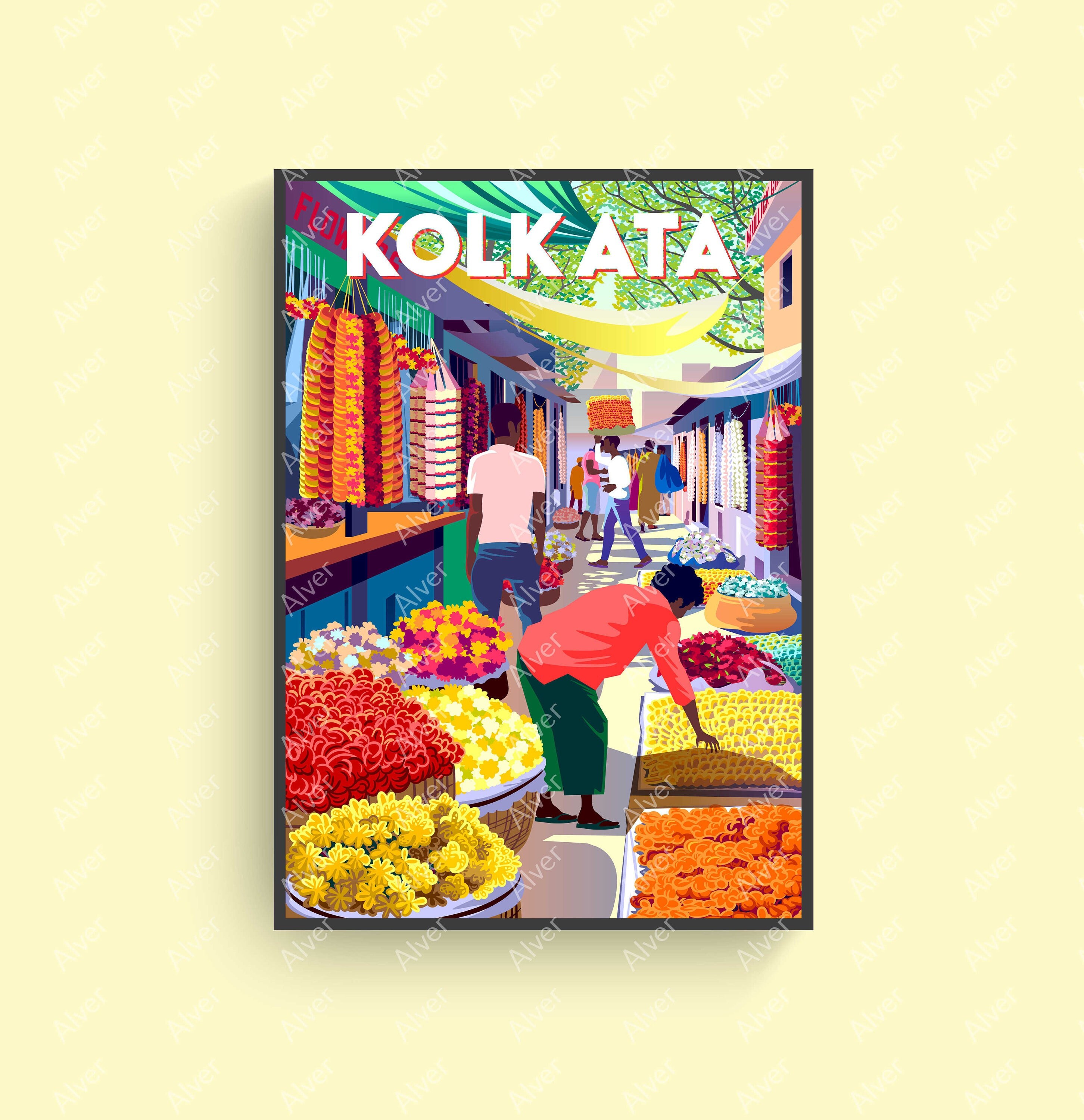 India Poster Kolkata Poster India Print India Wall Art Etsy