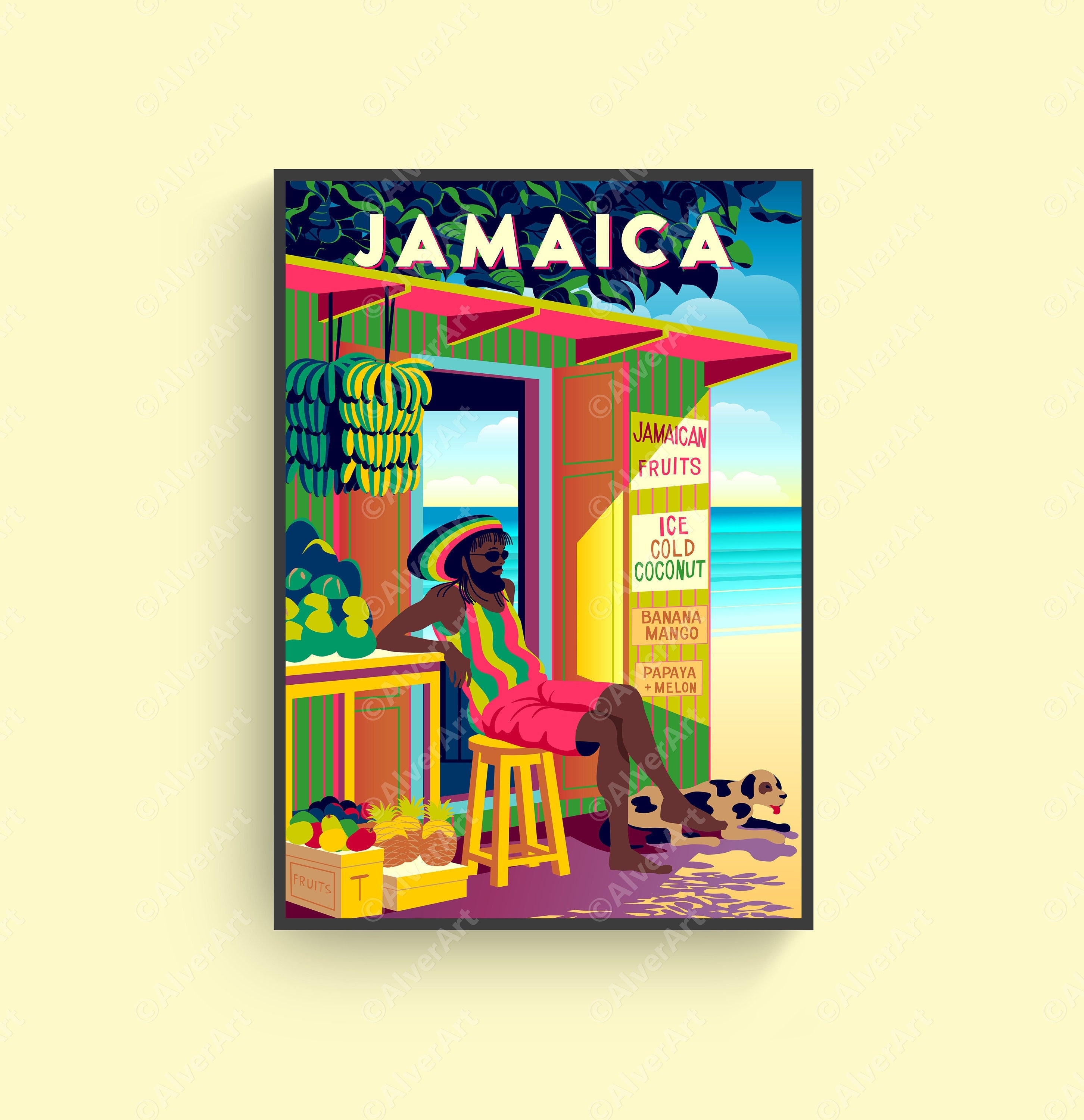 Caribbean Poster Jamaica Poster Jamaica Tropical Print Etsy