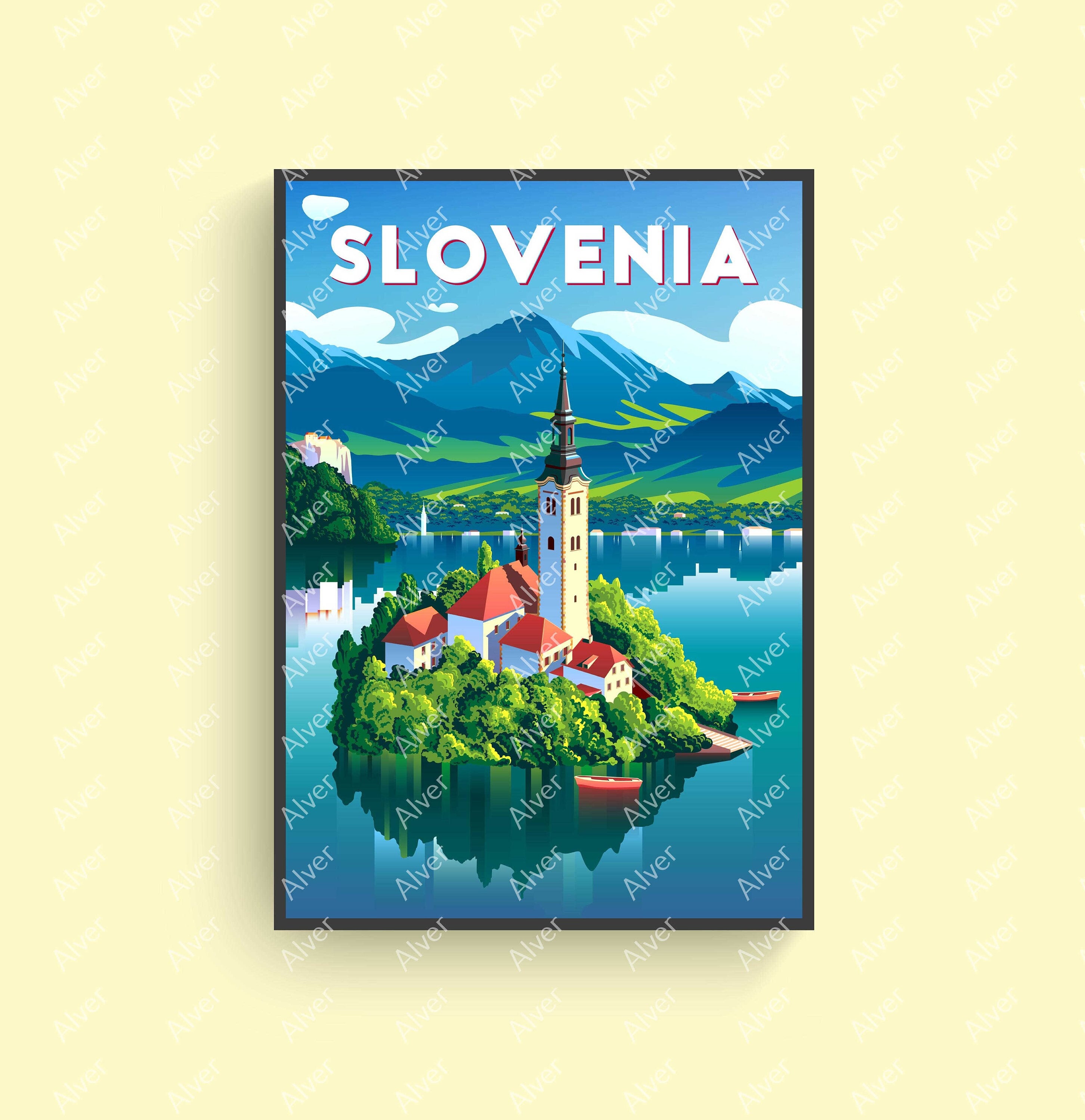 Slovenia Poster, Slovenia Travel Print, Slovenia Wall Art, Digital