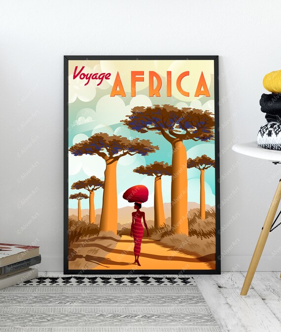 Africa Poster, Africa Travel Print, Africa Wall Art, Digital Art