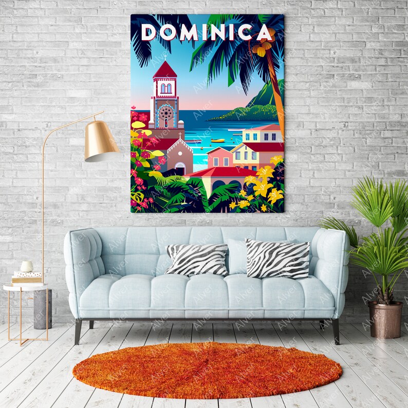 Caribbean Poster Dominica Poster Tropical Print Caribbean Etsy