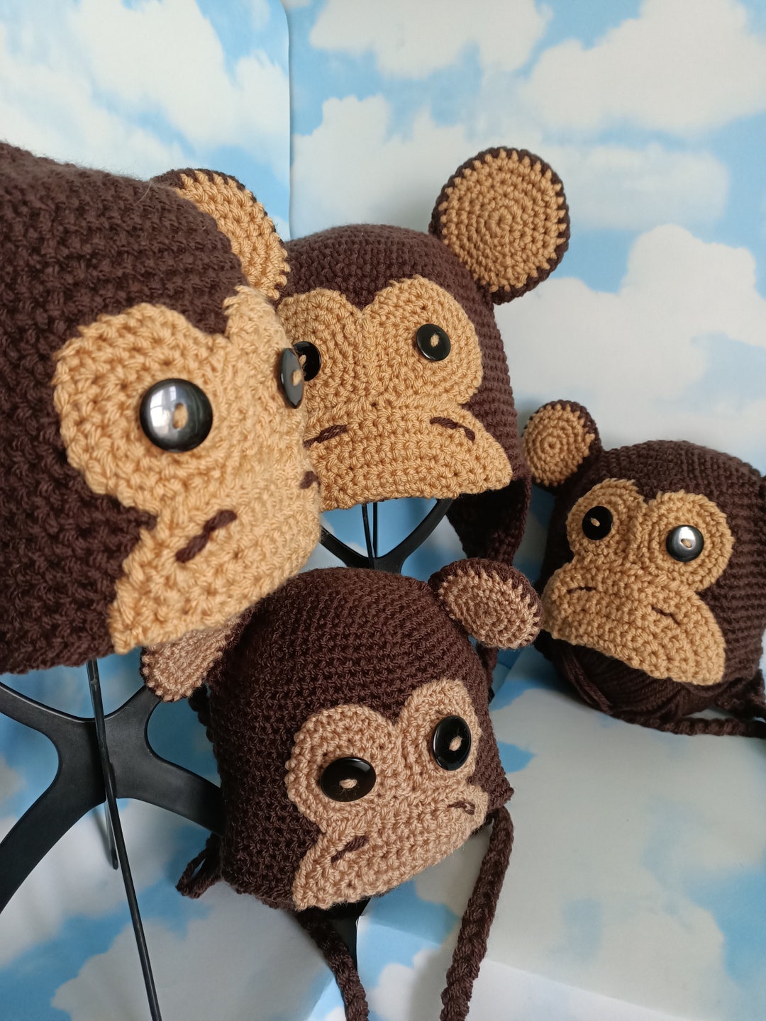 Monkey Hat Crochet Pattern Etsy