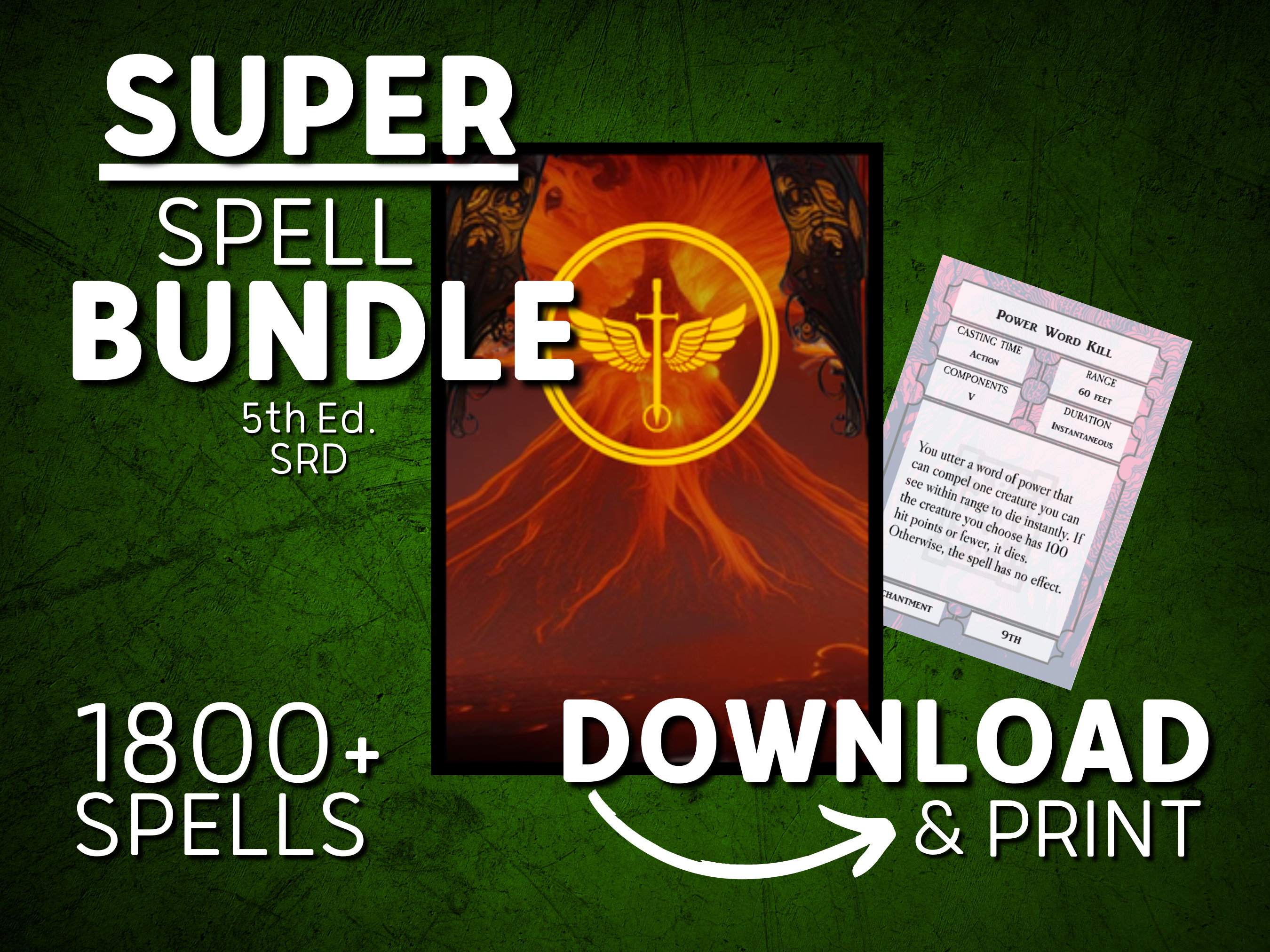 Dnd 5e Spell Cards Pdf for All Classes Spell Bundle Printable Dnd Spell