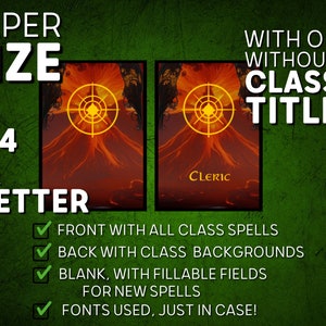 Dnd 5e Spell Cards Pdf for Clerics | Printable Dnd Spell Book | SRD ...