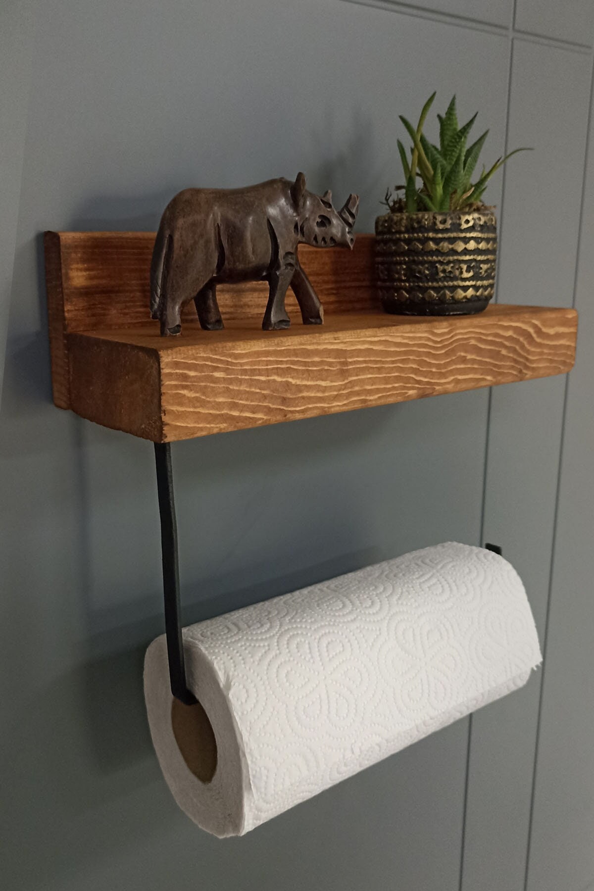 Decorative Wooden Bathroom Set Toilet Paper Hand Towel Paper Holder ...