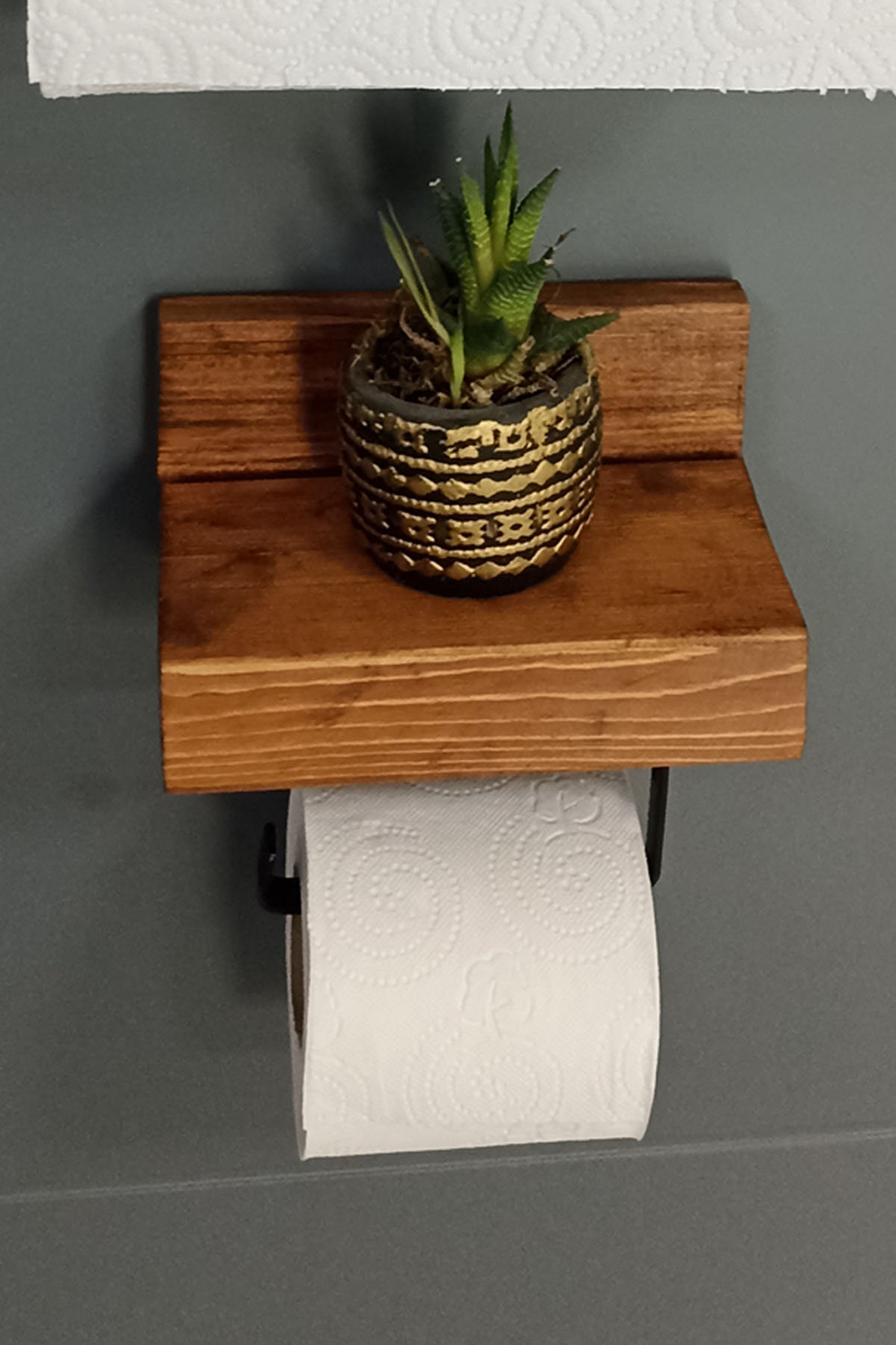 Decorative Wooden Bathroom Set Toilet Paper Hand Towel Paper Holder ...