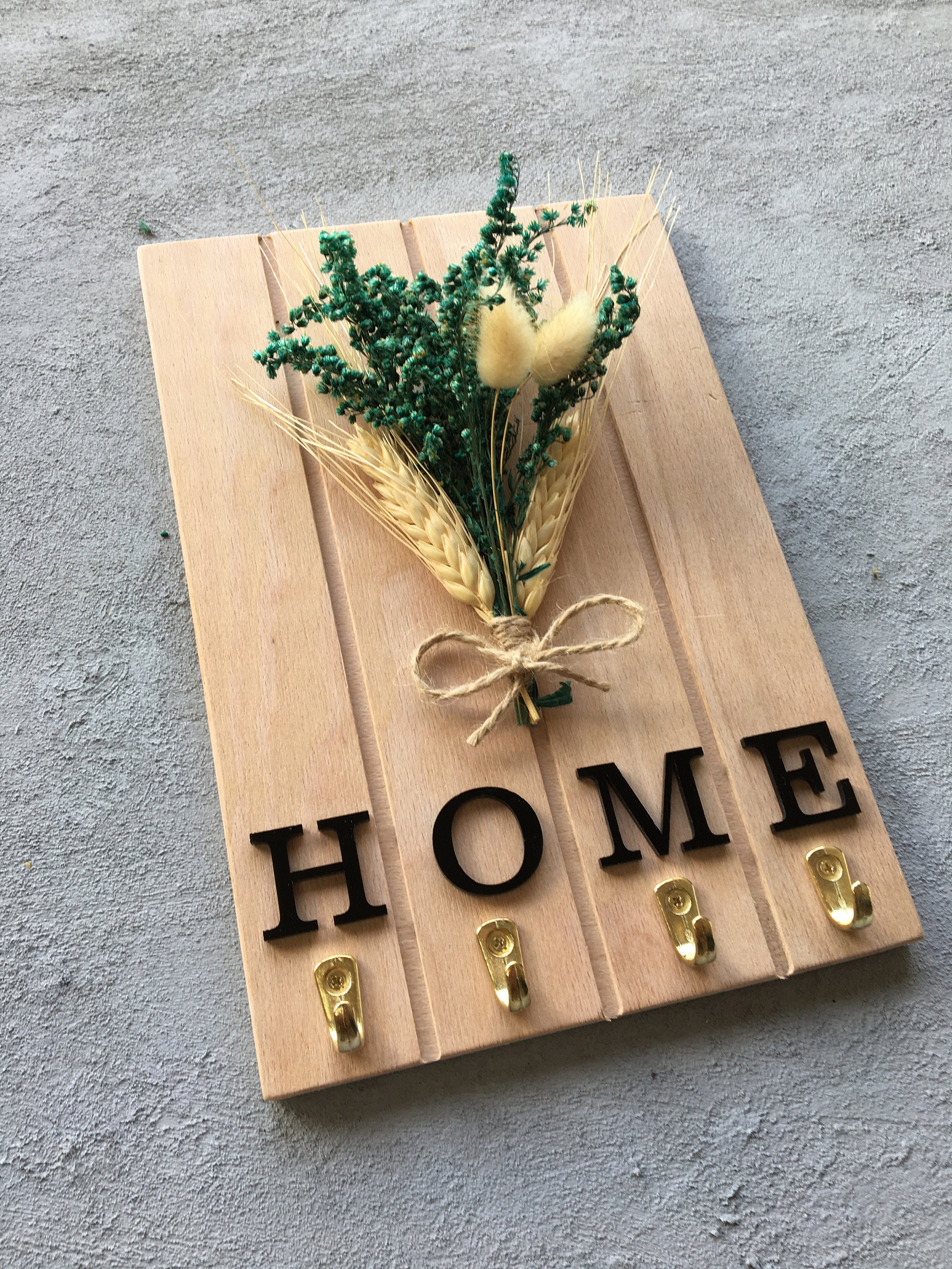 Ornate Key Racks Decorative Wooden Key Rack With Dried Flower Wood Key Organizer, Hand ...