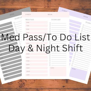 Krankenschwester Bericht, Krankenschwester Gehirn, Med Pass und To Do Liste