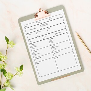 Basic Nurse Report Sheet Digital Download