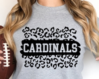 Cardenales fútbol SVG PNG, camiseta de fútbol svg, Espíritu escolar svg, Mascota del equipo, Cardenales Cheer svg, Cardenales png