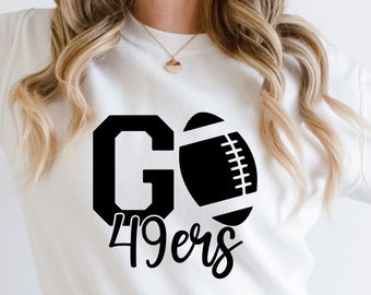 49ers football SVG PNG, football shirt svg, School Spirit svg, 49ers Team Mascot, 49ers Cheer svg, 49ers png