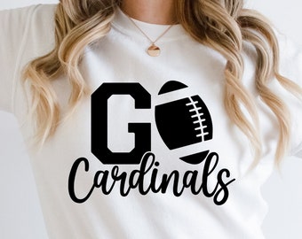 Cardinals fútbol SVG PNG, Go Cardinals, camiseta de fútbol svg, School Spirit svg, Cardinals Team Mascot, Cardinals Cheer svg, Cardinals png