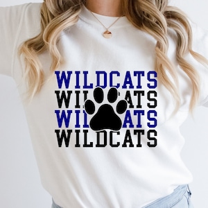 Wildcats Football SVG PNG, Wildcats stacked svg png, School Mascot, Football team svg, School Spirit svg, Cricut, Wildcats Cheer svg