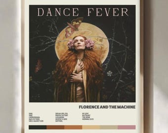 dance fever retro poster florence and the machine album artwork print vintage music wall art for fans