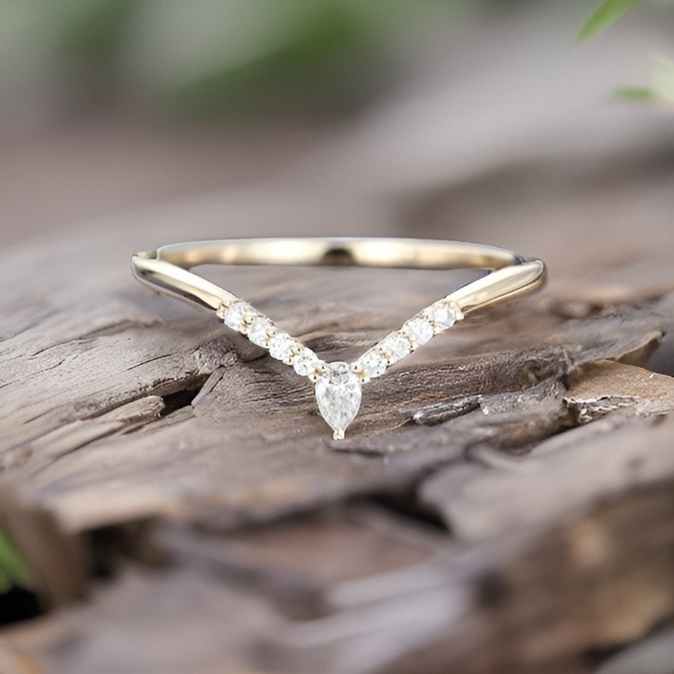 Double stacked shop wedding band