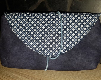 Organizer, Clutch, Kosmetiktäschen, Mäppchen, Reiseutensilio blau gemustert