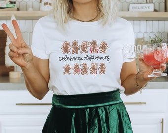 Celebrate Differences Gingerbread Men holiday shirt