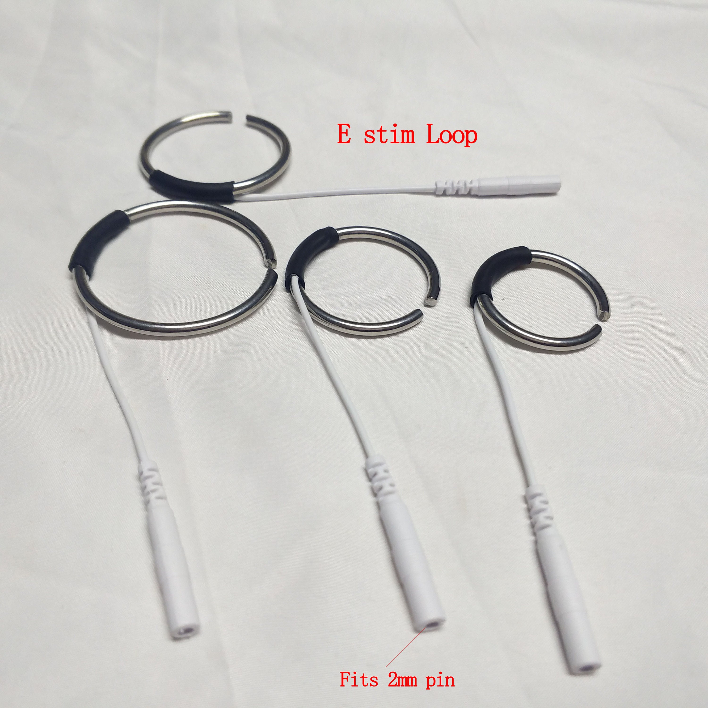 TCFAFA E-stim Adjustable Fabric Silver Thread Conductive Loop Accessories  for Tens Stim Finger Massager Accessories