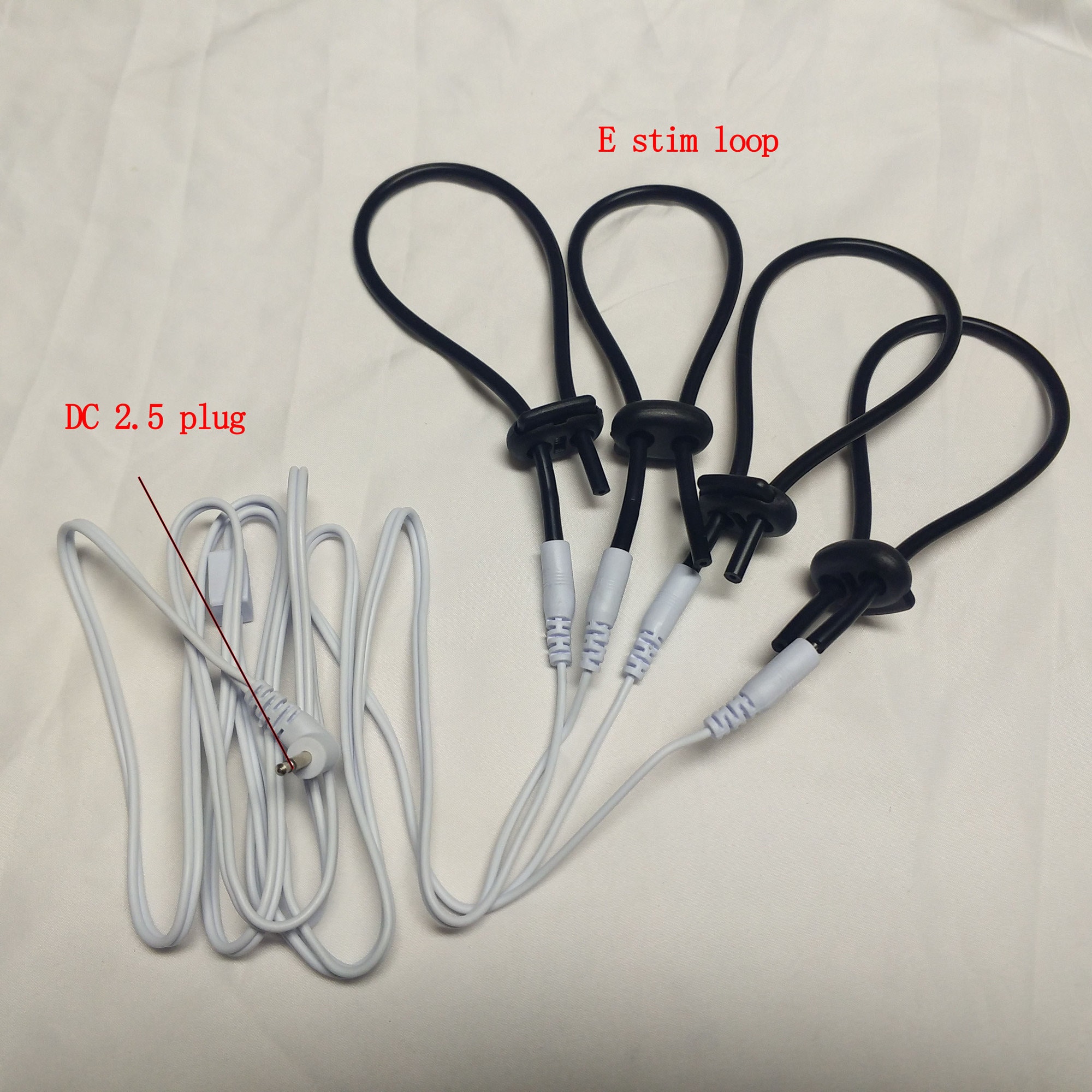 E-Stim Black Devices Te-ns Stim Electric Shock Accessories Massager Product  Stimulator Electro Unit 1 Power Box+1 DC2.5 Pin 2.0 Wires+4 Rings.