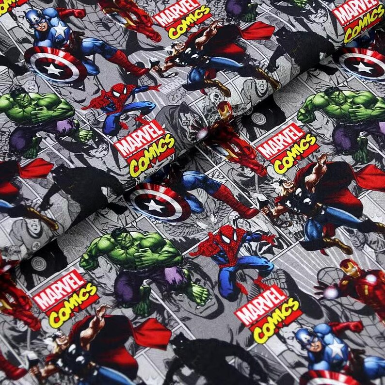 Marvel Fabric Avengers Fabric Cartoon Anime Fabric 100 Cotton Fabric