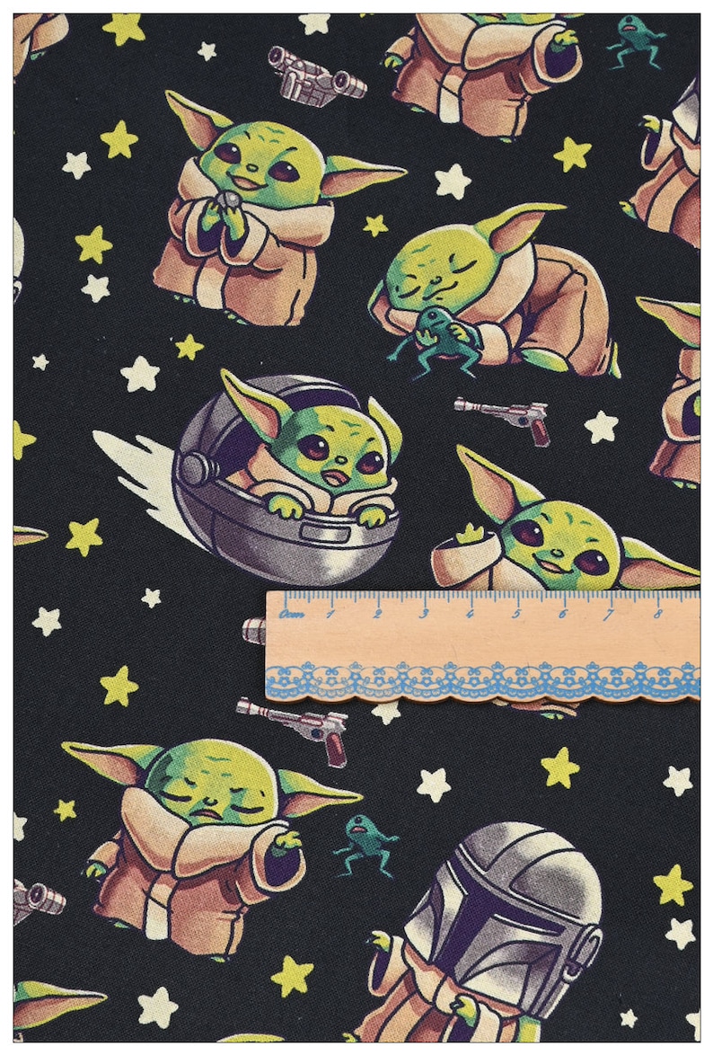 Baby Yoda Fabric Star Wars Fabric Cartoon Anime Fabric 100 Etsy