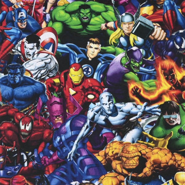 Marvel Fabric Avengers Fabric Cartoon Anime Fabric 100% Cotton Fabric By The Half Yard