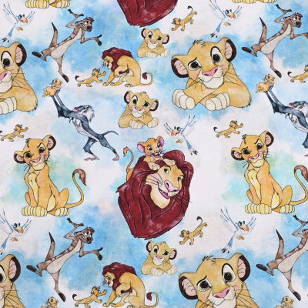 Lion King Fabric Lion Simba Mufasa Fabric Cartoon Anime Fabric 100% Cotton Fabric By The Half Yard