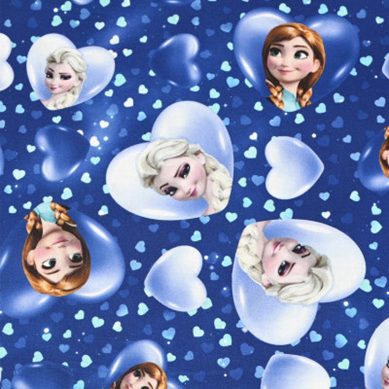 Disney's Frozen Fabric Princess Elsa and Anna Fabric Etsy