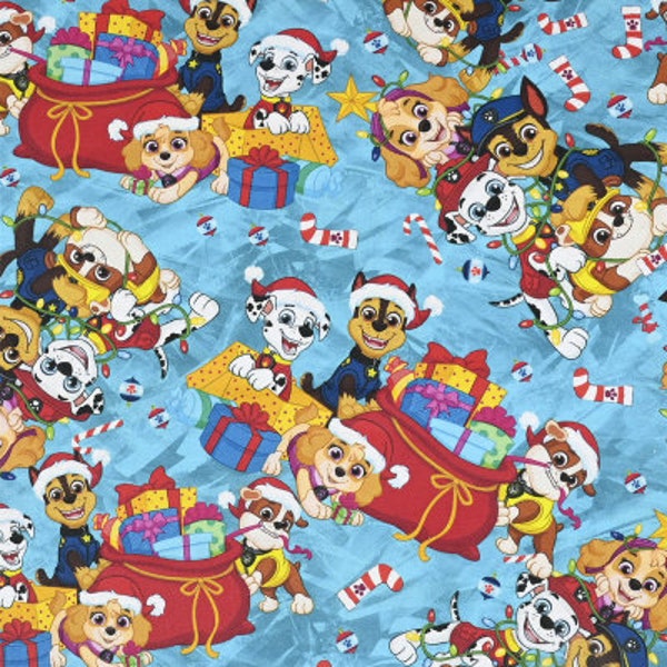 Paw Patrol Tissu de Noël Doggy Fabric Cartoon Anime Fabric 100% Cotton Fabric By The Half Yard