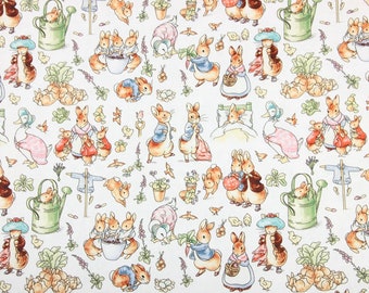 Beatrix Potter Fabric Peter Rabbit Fabric Cartoon Anime Fabric 100% Cotton Fabric By The Half Yard