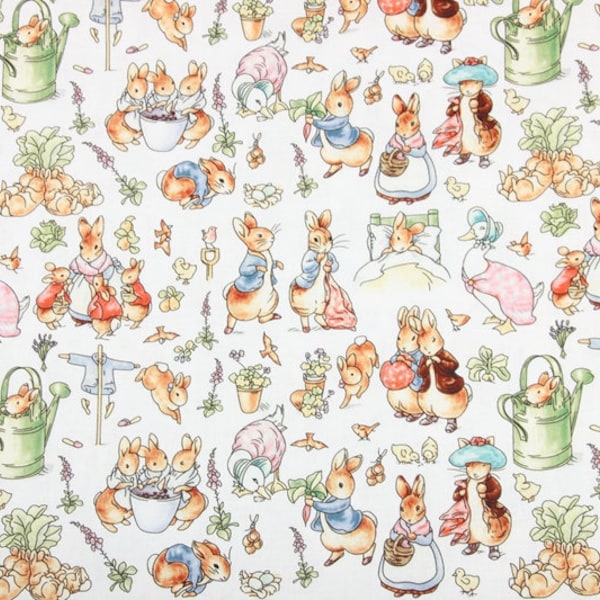 Beatrix Potter Fabric Peter Rabbit Fabric Cartoon Anime Fabric 100% Cotton Fabric By The Half Yard