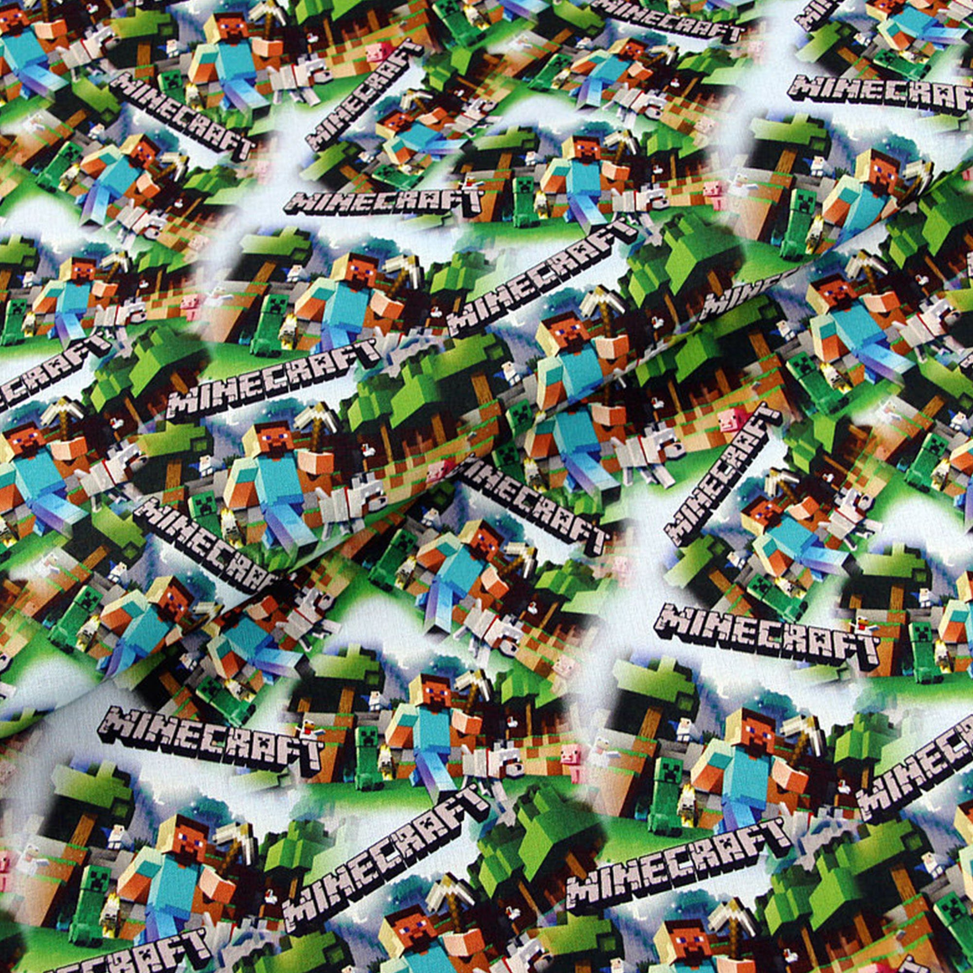 Minecraft Fabric Cartoon Anime Fabric 100% Cotton Fabric by the Half ...