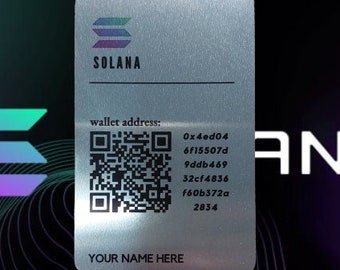 Solana Crypto Card Wallet (uw gepersonaliseerde adreskaart)