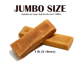 Jumbo Yak Chews for Large Dogs – Long Lasting, Rawhide Alternative, Power Chewer Treat