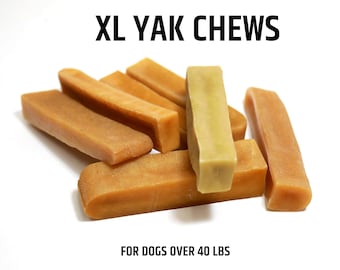 XL Yak Cheese Chews: Long Lasting Natural Dog Treats (40+ lbs)