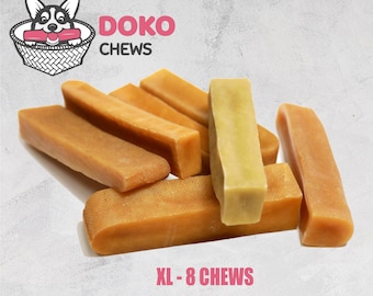 XL Yak Cheese Chews 8 pieces : Long Lasting Natural Dog Treats (40+ lbs)