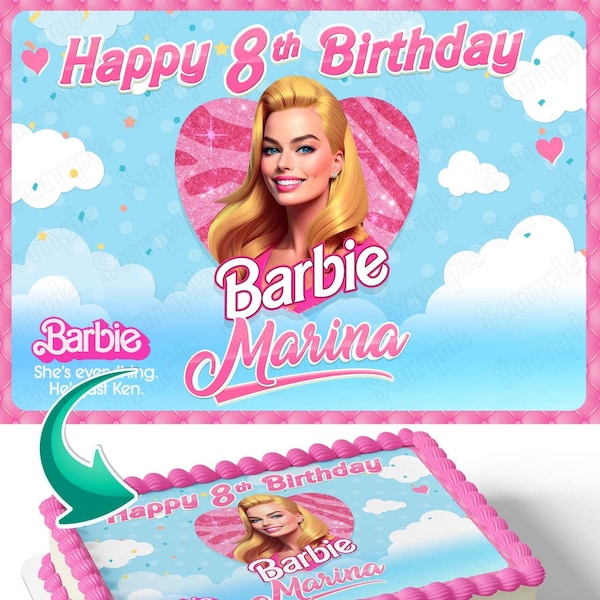 Barbie Sheet Cake Decorations Etsy