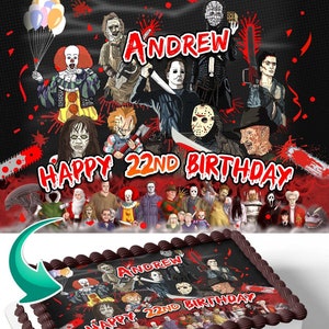 Horror Night Creepy Edible Image Cake Topper Sheet Custom Icing