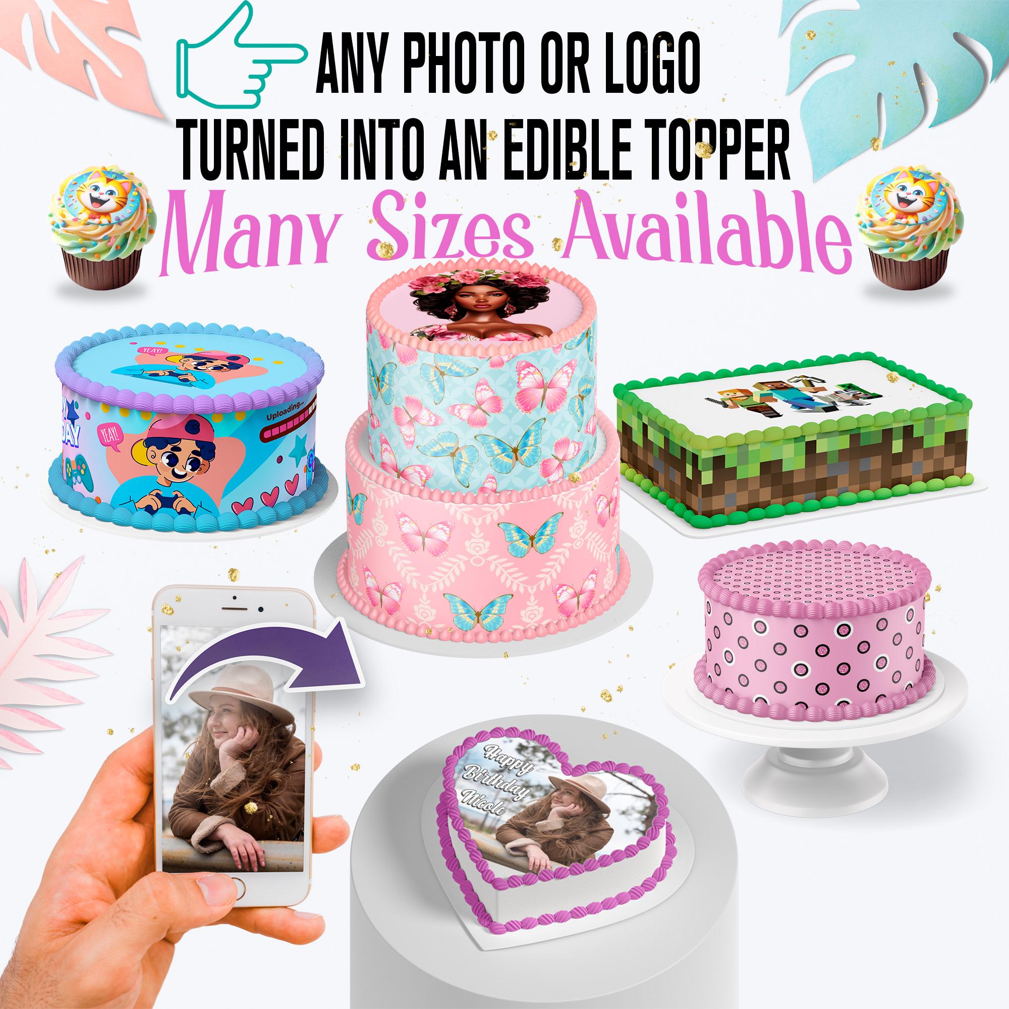 Custom Edible Photo Cake Topper – Personalized Birthday Cake Image ...